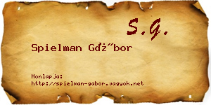 Spielman Gábor névjegykártya